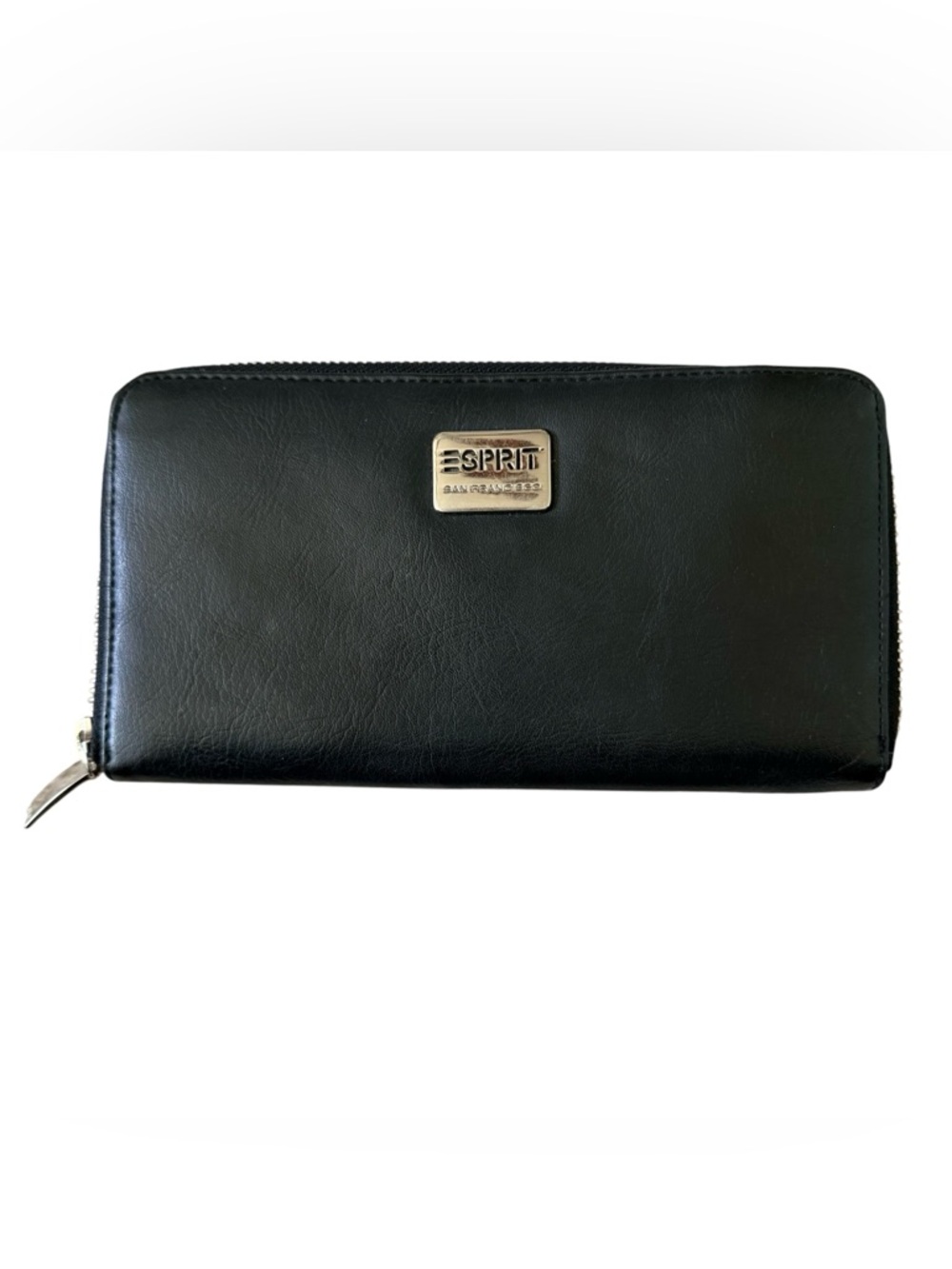 Esprit Black Zip Wallet with Metal Logo